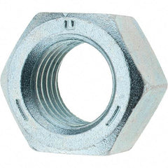 Made in USA - 1-8 UNC Steel Right Hand Hex Nut - 1-1/2" Across Flats, 0.8594" High, Zinc Clear Finish - Best Tool & Supply