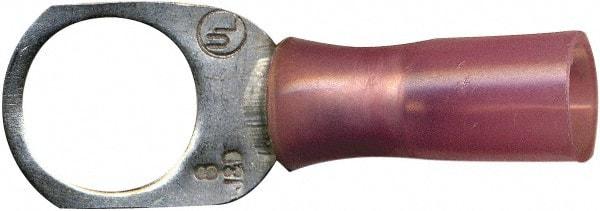 Value Collection - 8 AWG Partially Insulated Crimp Connection D Shaped Ring Terminal - 5/16" Stud, Copper Contact - Best Tool & Supply