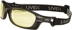 Uvex - SCT-Gray Lenses, Framed Safety Glasses - Anti-Fog, Black Polycarbonate Frame, Adjustable Temples, Size Universal, Wrap Around - Best Tool & Supply