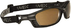 Uvex - Gray Lenses, Framed Safety Glasses - Anti-Fog, Black Polycarbonate Frame, Size Universal, Wrap Around - Best Tool & Supply