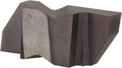 Tool-Flo - 0.375FLG CB Grade AC3, 0.078" Cutting Width Carbide Grooving Insert - 0.12" Max Depth of Cut, Right Hand, .005 to .010" Corner Radius, AlTiN Finish - Best Tool & Supply