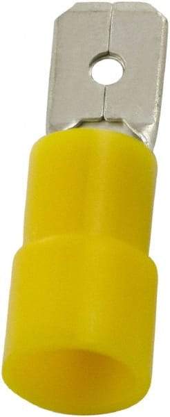 Value Collection - 12 to 10 AWG, PC, Partially Insulated, Male Wire Disconnect - 1/4" Wide Tab, Yellow, cUL Listed, RoHS Compliant, UL Listed - Best Tool & Supply