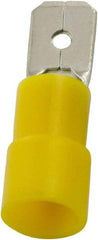 Value Collection - 12 to 10 AWG, PC, Partially Insulated, Male Wire Disconnect - 1/4" Wide Tab, Yellow, cUL Listed, RoHS Compliant, UL Listed - Best Tool & Supply