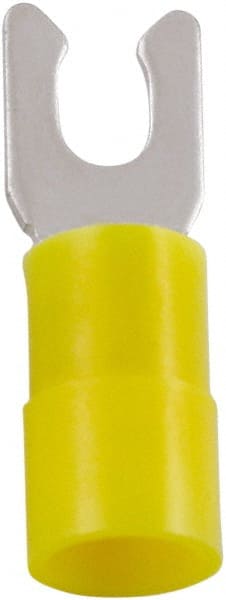 Value Collection - #6 Stud, 12 to 10 AWG Compatible, Partially Insulated, Crimp Connection, Locking Fork Terminal - Best Tool & Supply