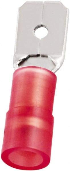 Value Collection - 22 to 16 AWG, Nylon, Partially Insulated, Male Wire Disconnect - 0.11" Wide Tab, Red, cUL Listed, RoHS Compliant, UL Listed - Best Tool & Supply