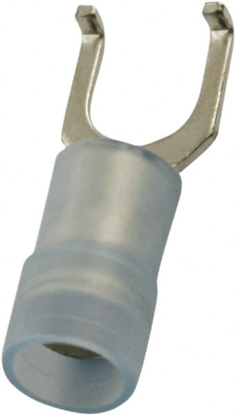 Value Collection - #10 Stud, 16 to 14 AWG Compatible, Partially Insulated, Crimp Connection, Flanged Fork Terminal - Best Tool & Supply