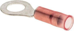 Value Collection - 22-16 AWG Partially Insulated Crimp Connection Circular Ring Terminal - 1/4" Stud, 30.4mm OAL x 11.6mm Wide, Copper Contact - Best Tool & Supply