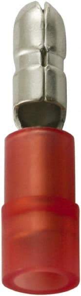 Value Collection - 22 to 16 AWG Double Crimp Bullet Connector - 0.157" Bullet Diam, Red Nylon Insulation - Best Tool & Supply