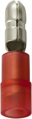 Value Collection - 22 to 16 AWG Double Crimp Bullet Connector - 0.157" Bullet Diam, Red Nylon Insulation - Best Tool & Supply