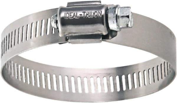 IDEAL TRIDON - SAE Size 10, 1/2 to 1-1/16" Diam, Stainless Steel Worm Drive Clamp - 9/16" Wide, Material Grade 200, Series 50 - Best Tool & Supply