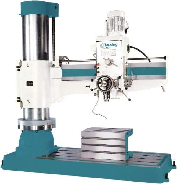 Clausing - 78.7" Swing, Geared Head Radial Arm Drill Press - 12 Speed, 7-1/2 hp, Three Phase - Best Tool & Supply