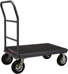 Jamco - 1,200 Lb Capacity Steel Platform Truck - Steel Deck, 30" OAW, 60" Platform Length, Mold-On-Rubber Casters - Best Tool & Supply