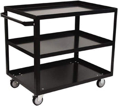 Jamco - 800 Lb Capacity, 24" Wide x 48" Long x 33" High Shelf Cart - 3 Shelf, Steel, 2 Rigid/2 Swivel Casters - Best Tool & Supply