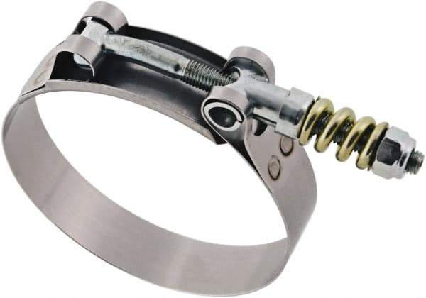 IDEAL TRIDON - 3-1/2 to 3-13/16" Hose, 3/4" Wide, T-Bolt Spring Loaded Clamp - 3-1/2 to 3-13/16" Diam, Stainless Steel - Best Tool & Supply