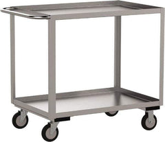 Jamco - 1,200 Lb Capacity, 36" Wide x 24" Long x 35" High Shelf Cart - 2 Shelf, Stainless Steel, 2 Rigid/2 Swivel Casters - Best Tool & Supply