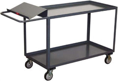 Jamco - 1,200 Lb Capacity, 30" Wide x 48" Long x 35" High Order Picking Cart - 2 Shelf, Steel, 2 Rigid/2 Swivel Casters - Best Tool & Supply