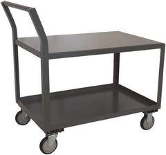 Jamco - 1,200 Lb Capacity, 18" Wide x 24" Long x 27" High Shelf Cart - 2 Shelf, Steel, 2 Rigid/2 Swivel Casters - Best Tool & Supply