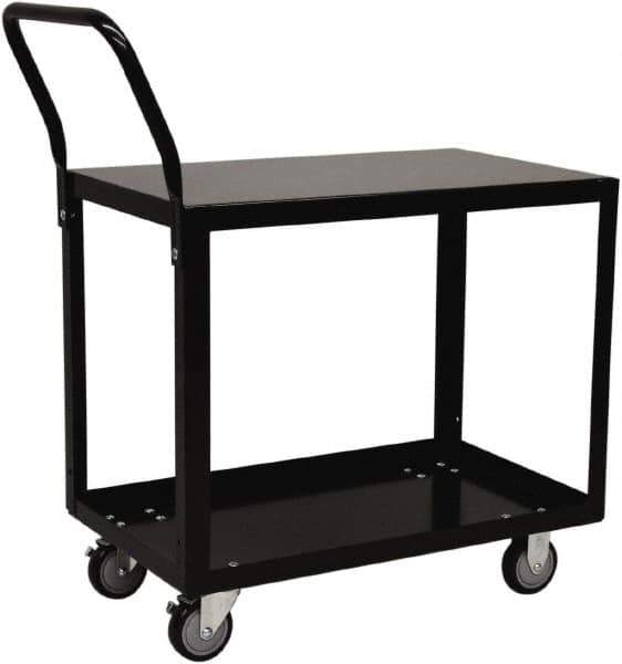 Jamco - 800 Lb Capacity, 18" Wide x 30" Long x 28" High Shelf Cart - 2 Shelf, Steel, 2 Rigid/2 Swivel Casters - Best Tool & Supply