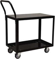 Jamco - 800 Lb Capacity, 18" Wide x 36" Long x 28" High Shelf Cart - 2 Shelf, Steel, 2 Rigid/2 Swivel Casters - Best Tool & Supply