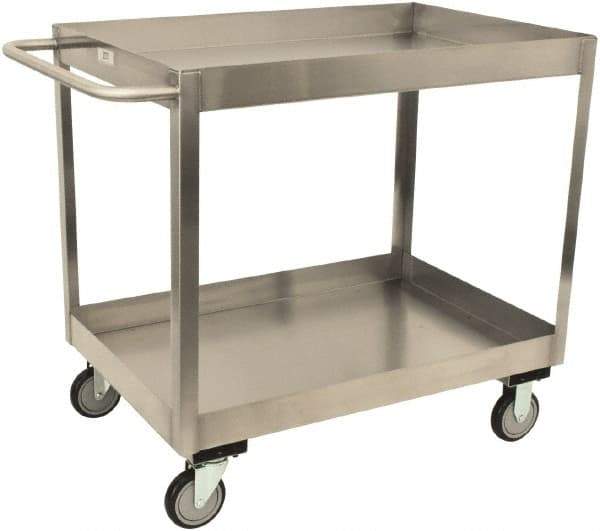 Jamco - 1,200 Lb Capacity, 36" Wide x 24" Long x 39" High Shelf Cart - 2 Shelf, Stainless Steel - Best Tool & Supply