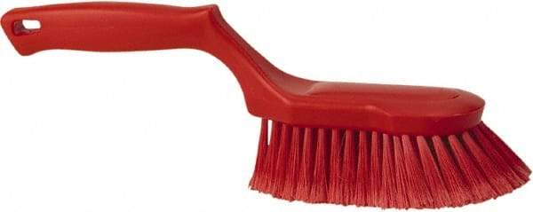 Vikan - 2" Bristle Length, Polyester Wash Brush - 5-13/16" Long x 5" Wide Head, 13-1/2" OAL, Red, Polypropylene Block - Best Tool & Supply