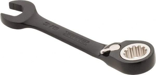 Proto - 3/8" 12 Point Offset Combination Wrench - 15° Offset Angle, 3-3/4" OAL, Steel, Black Chrome Finish - Best Tool & Supply