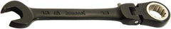 Proto - 8mm 12 Point Flexhead Combination Wrench - 15° Offset Angle, 5" OAL, Steel, Black Chrome Finish - Best Tool & Supply