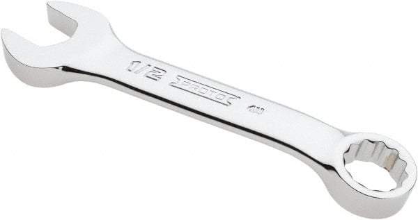 Proto - 1/2" 12 Point Offset Combination Wrench - 15° Offset Angle, 4-5/16" OAL, Steel, Chrome Finish - Best Tool & Supply