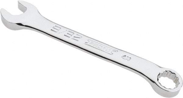 Proto - 9/32" 12 Point Offset Combination Wrench - 15° Offset Angle, 3-25/64" OAL, Steel, Chrome Finish - Best Tool & Supply