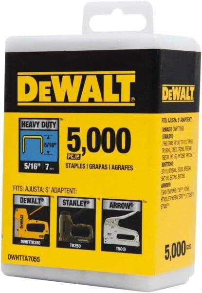 DeWALT - 5/16" Wide Steel Heavy Duty Staples - 5/16" Leg Length - Best Tool & Supply