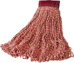 Rubbermaid - 18" Red Head Band, Large Blended Fiber Loop End Mop Head - Hook & Loop Connection - Best Tool & Supply