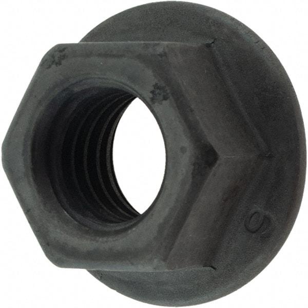 Value Collection - M10x1.50, 21mm Flange Diam, 15mm Across Flats, Flange Nut - Grade Grade 9 Steel, Black Finish - Best Tool & Supply