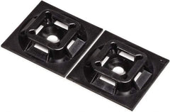 Panduit - Black, ABS, Four Way Cable Tie Mounting Base - 19.1mm Long x 4.6mm High x 19.1mm Wide Adhesive Back - Best Tool & Supply