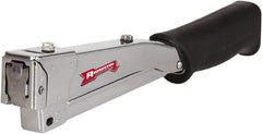 Arrow - Manual Hammer Tacker - 1/4, 5/16, 3/8" Staples, 82 Lb Capacity, Chrome & Black, Chrome Plated Steel - Best Tool & Supply