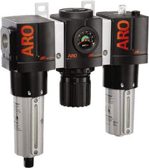 ARO/Ingersoll-Rand - 1" NPT Port Heavy Duty 3 Piece Filter-Regulator-Lubricator FRL Unit - Metal Bowl, 215 SCFM, 250 Max psi, 10.75" High x 11.102" Long, Automatic Drain - Best Tool & Supply