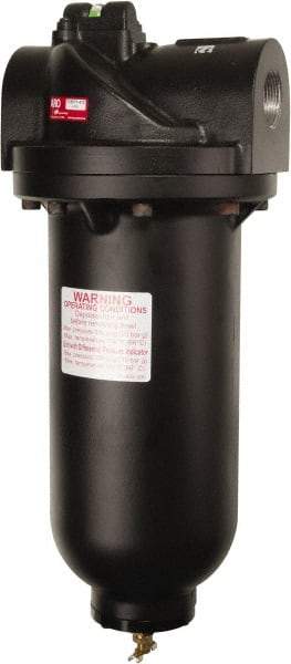 ARO/Ingersoll-Rand - 1-1/2" Port, 19.07" High x 7.76" Wide Super Duty Filter with Metal Bowl, Manual Drain - 1,280 SCFM, 300 Max psi, 150°F Max Temp, Modular Connection, 27 oz Bowl Capacity - Best Tool & Supply