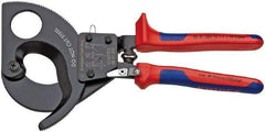 Knipex - 11" OAL, 24 AWG Capacity, Cable Cutter Pliers - Ratchet Head, Comfort Grip Handles, with Spring - Best Tool & Supply