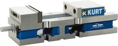 Kurt - 4" Jaw Width, 6" Jaw Opening Capacity, Horizontal Stationary Machine Vise - Reverse Manual Operation, 7,500 Lb Capacity, 1 Station, 13.985" Long x 3.4900" High x 1-15/64" Deep, 1.235" Jaw Height, Ductile Iron - Best Tool & Supply