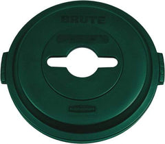 Rubbermaid - Round Lid for Use with 32 Gal Round Recycle Containers - Green, Polyethylene, For Brute Trash Cans - Best Tool & Supply