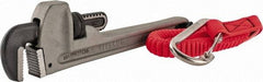 Proto - 10" Aluminum Tethered Straight Pipe Wrench - 1-1/2" Pipe Capacity - Best Tool & Supply