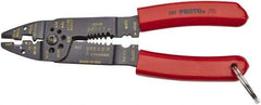 Proto - 22 to 10 AWG Capacity Tethered Wire Stripper/Crimper - 8-1/2" OAL - Best Tool & Supply