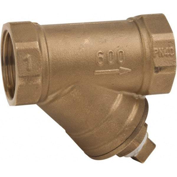 Value Collection - 1/2" Pipe, Female NPT Ends, Forged Brass Y-Strainer - 600 psi WOG Rating, 150 psi WSP Rating - Best Tool & Supply