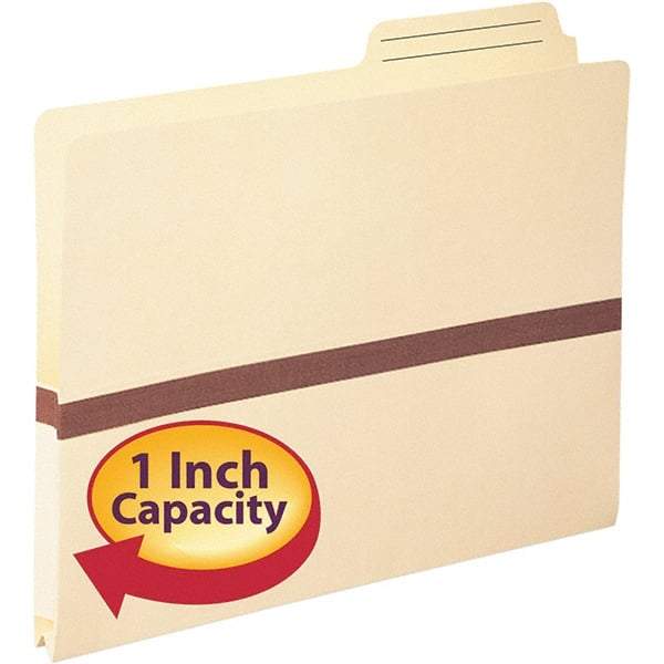 SMEAD - 11-3/4 x 10-1/4", Letter Size, Manila, Expansion Folders - 2/5 Tab Cut Location - Best Tool & Supply