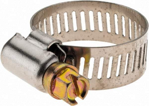 Value Collection - SAE Size 10, 9/16 to 1-1/16" Diam, Stainless Steel Worm Drive Clamp - 1/2" Wide - Best Tool & Supply