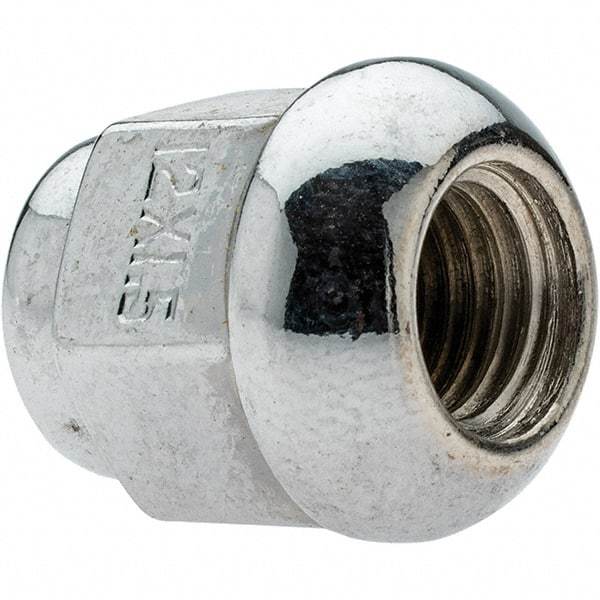 Value Collection - M12-1.5 Chrome Finish Acorn Wheel Nut - 19mm Hex, 24.5mm Overall Length, 60° Seat Angle - Best Tool & Supply