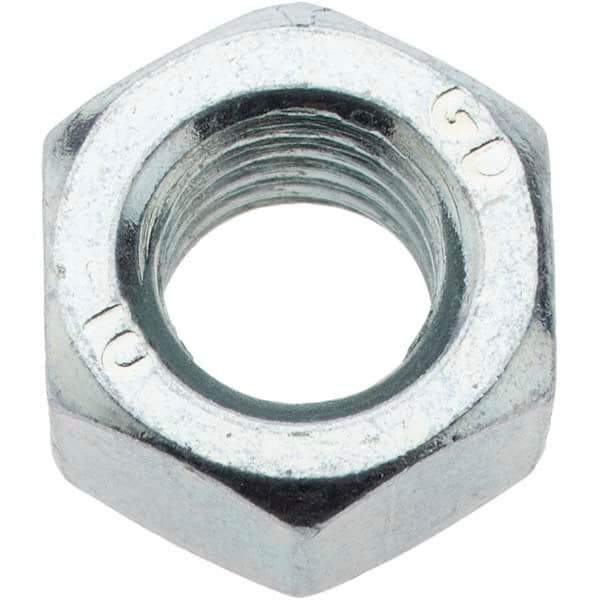 Value Collection - M10x1.50 Metric Coarse Steel Right Hand Hex Nut - 16mm Across Flats, 8.4mm High, Zinc-Plated Finish - Best Tool & Supply