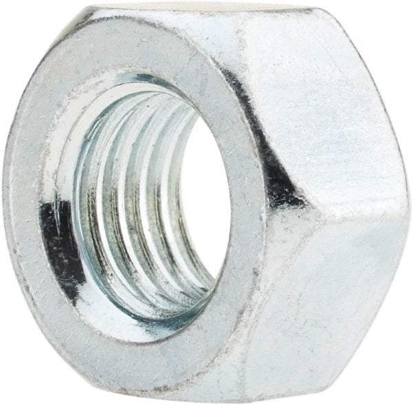 Value Collection - M12x1.50 Metric Fine Steel Right Hand Hex Nut - 19mm Across Flats, 10mm High, Zinc-Plated Finish - Best Tool & Supply