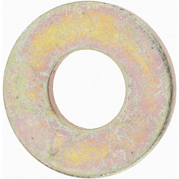 Value Collection - 3/8" Screw, Grade 8 Steel USS Flat Washer - 7/16" ID x 1" OD, 5/64" Thick, Zinc Yellow Dichromate Finish - Best Tool & Supply