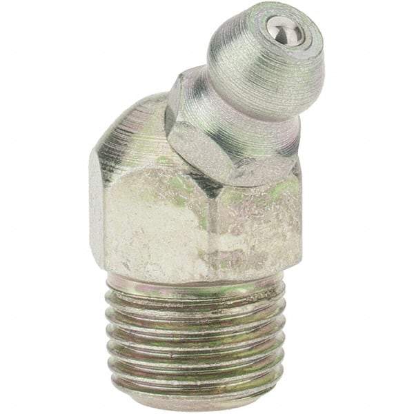 Value Collection - 30° Head Angle, 1/8 Thread Standard Grease Fitting - Zinc Plated Finish - Best Tool & Supply