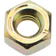 Value Collection - 1/4-20 UNC Steel Right Hand Hex Nut - 7/16" Across Flats, 7/32" High, Zinc Yellow Dichromate Finish - Best Tool & Supply